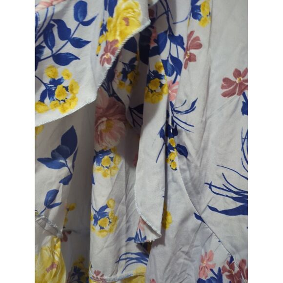 Indulge in Style Womens Gray Floral All Over Multicolor Maxi Dress Ruffle Size M - Picture 7 of 9